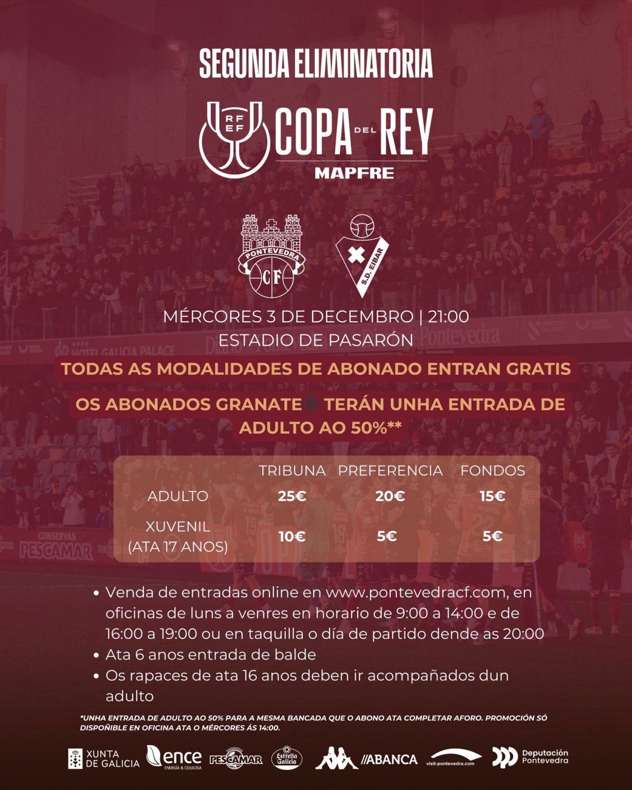 Así son los precios de las entradas para el Pontevedra–Eibar de Copa ...