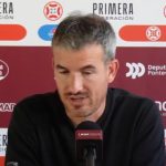 Rubén Domínguez, entrenador del Pontevedra CF, en rueda de prensa