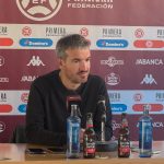 Rubén Domínguez, entrenador del Pontevedra CF, en la rueda de prensa previa al partido ante la Cultural Leonesa